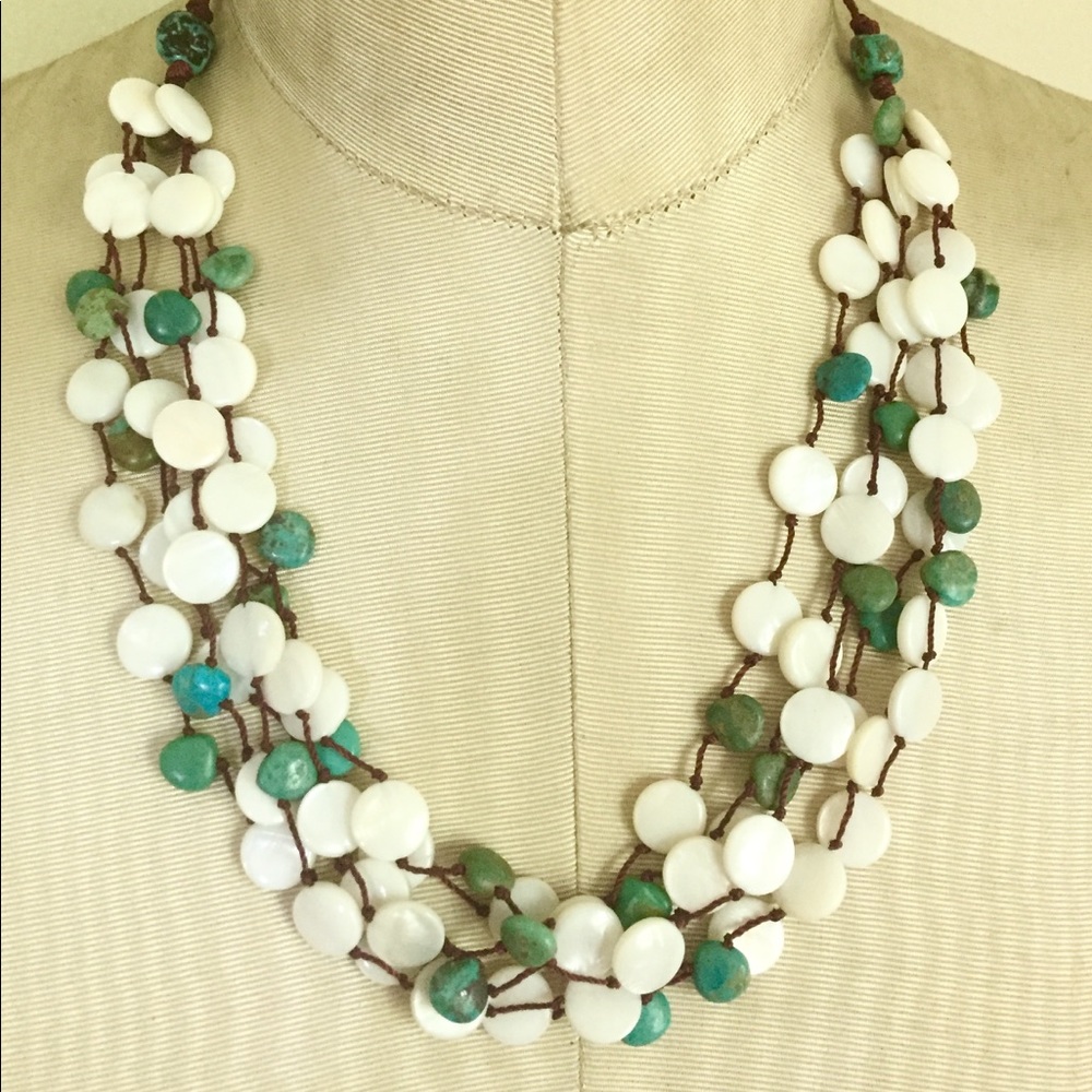Jay King Dtr Mop Turquoise Statement Necklace - image 2